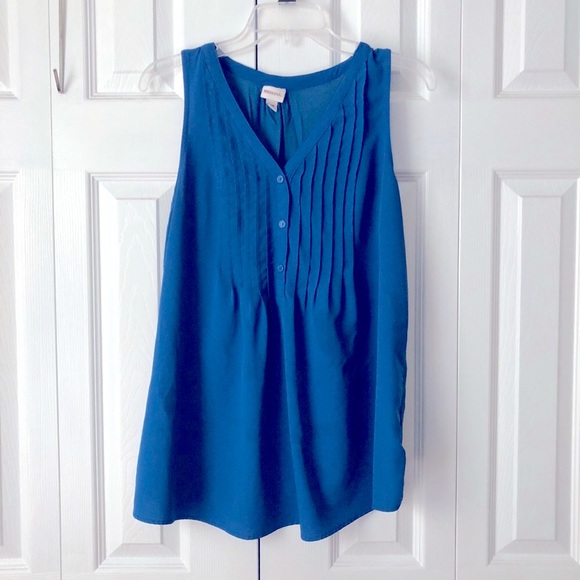 Merona Blue Sleeveless Blouse - Picture 2 of 4